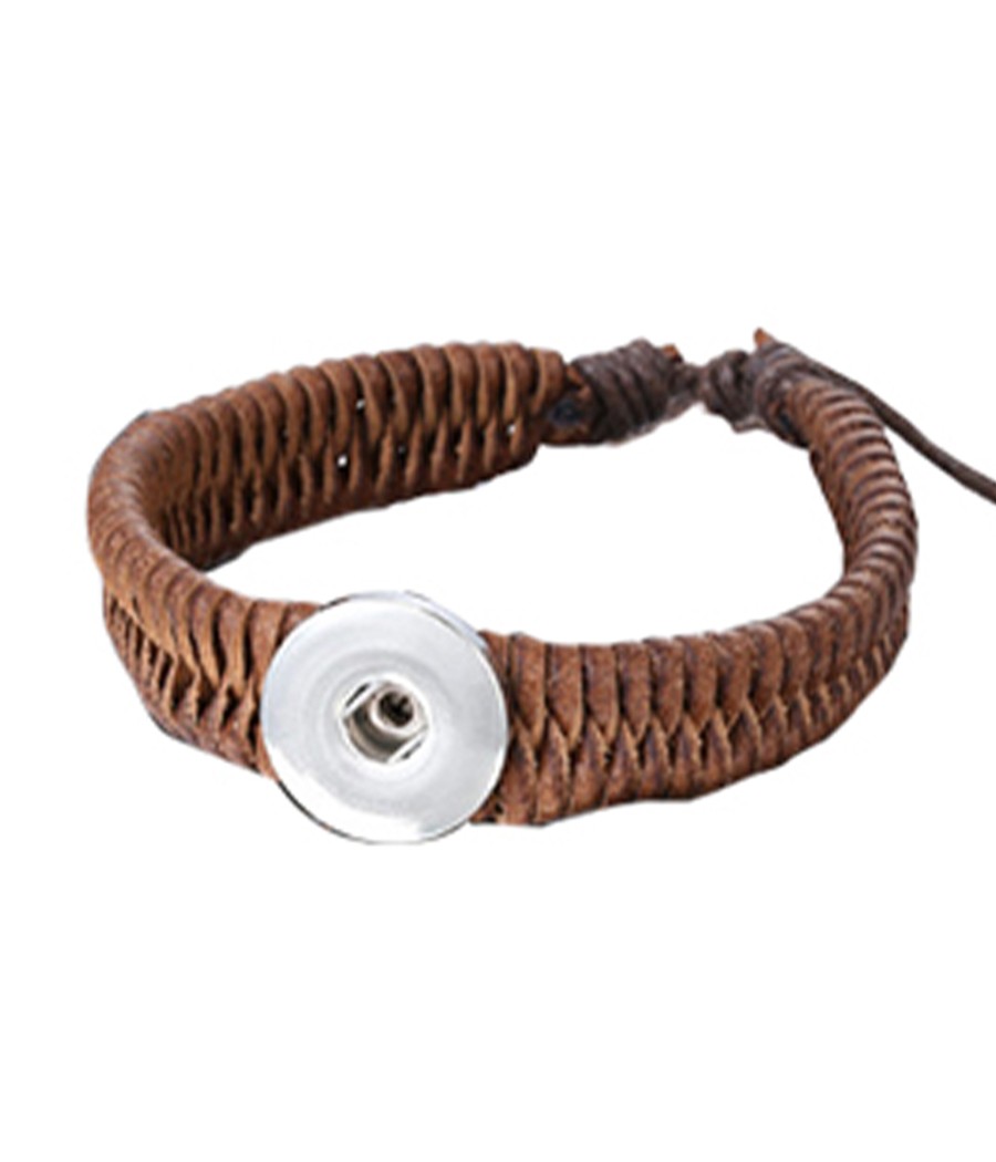 Pulsera Cuero Trenzado "Arena"